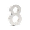 Wiltec House Number 8 Silver Stainless Steel House Number in