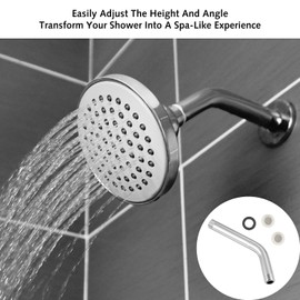 Stainless Steel Curved Forward Universal Handheld Shower Replacement Shower Extension Shower Arm Bathroom Accessories