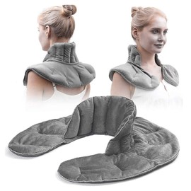 Backbayia Heated Neck Shoulder Warmer Wrap Hot Cold Microwaveable Heating Pad for Elderly Men Women Worker