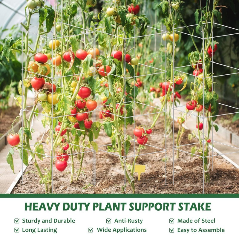 Tanlade Metal Square Tomato Cages for Garden 46 x 18