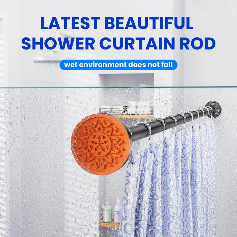 TITGIPE Black Shower Curtain Rod 32-80 Inches, No Drilling Tension