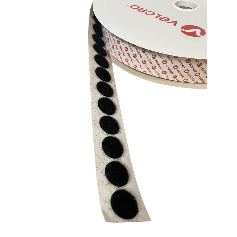 Velcro® Brand Black Stick On Coins Choice of Hook &