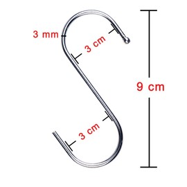 D-BUY 20 Pack 3.5 Inch S Hooks Heavy Duty for Plants, Hangings, Outdoor, Lights, Cups - Large Hangers for Kitchen, Bathroom, Bedroom and Office (Silver)