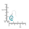 Sterling Silver Synthetic Blue Opal Spiral Wave Dangle Earrings