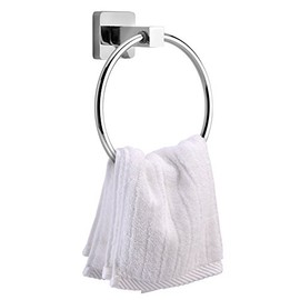Toalla de Acero Inoxidable FTVOGUE, Percha de Anillo para Soporte de Toalla de Mano para Cocina de BañO, Anillos de Gancho para Marco de Toalla Redonda Montada en La Pared