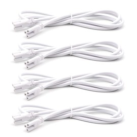 4FT 1.2 Meter T5 T8 LED Tube Light Fixture -Linkable Cords, Double End Connector Cable, PowerExtension Wire for LED Integrated Single Fixture,Shop, Garage, Under Cabinet Light - 4Pcs