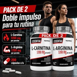 Combo L Carnitina + L Arginina Essential 200 Cápsulas c/u TSN Testrol