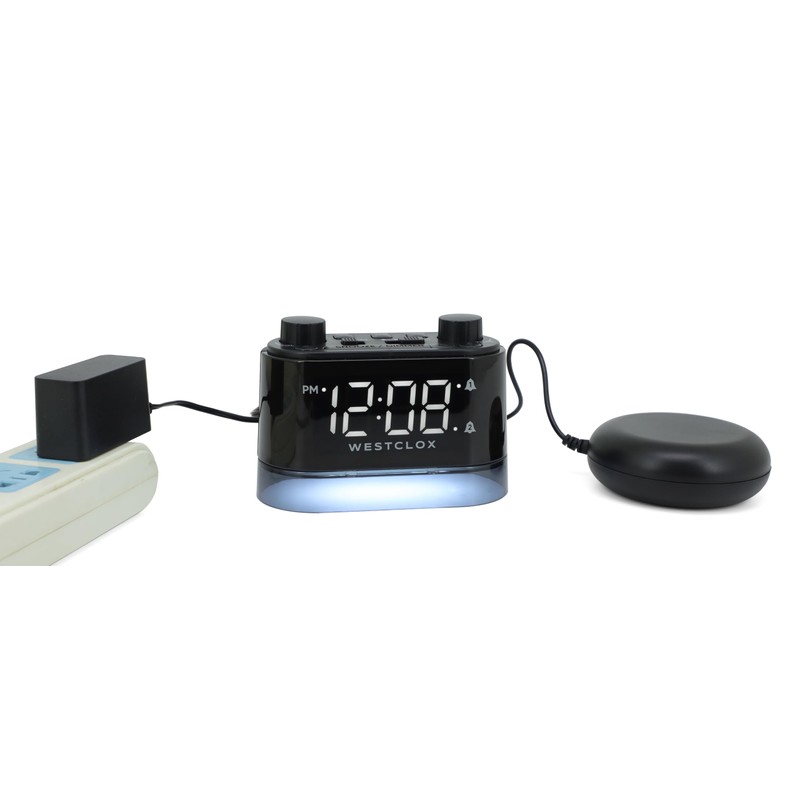 Westclox Vibrating Bed Shaker Alarm Clock with Adjustable Intensity and