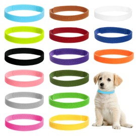 Giantree 15-Pack Puppy Collars for Litter, Whelping Collar for Puppies, Adjustable Identification Collar, Double-Sided Soft Birthing Collars, Reusable for Newborn Puppies and Kittens (15 Colors)