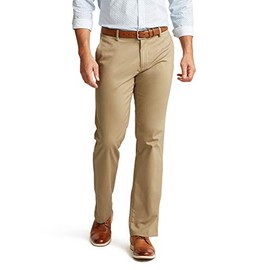 Dockers Men's Straight Fit Signature Lux Cotton Stretch Pant, New British Khaki, 34W x 30L