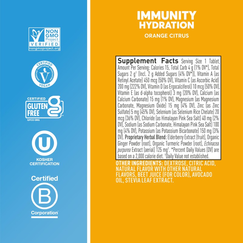 Nuun Immunity Electrolyte Tablets with Vitamin D, C, E, &