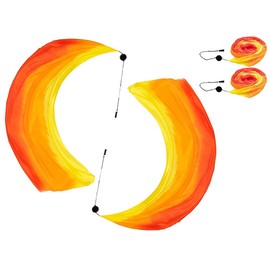 Hitopin 2 Sets Belly Dance Colorful Veil Poi Silk Poi Throwing Balls Poi Throwing Balls Scarf Poi Streamer with Poi Balls Belly Dance Ball for Belly Dance Performance, for Parties Dances Performances