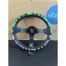 Unbranded 330mm Deep Dish Steering Wheel - Fit 6 hole Hub Like Vertex Nardi NRG Grip