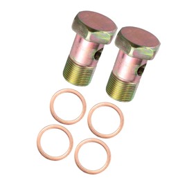 Motoforti Universal Banjo Bolt, Banjo Fitting Bolt, M22x1.5, Durable, Metal, Bronze Tone, 2pcs