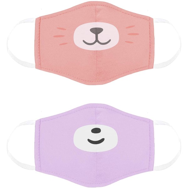 Cubcoats Kids Face Masks, Reusable and Washable Cloth Face Masks for Any Occasion, Masks for School, Party Masks, Everyday Kids Masks, 2 Pack (Kali and Bori)