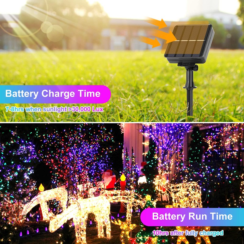 Extra-Long 288FT 800LED Solar Fairy String Lights, 4-Pack 72FT 200