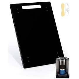 HAYVAN Acrylic Sliding Tray for Coffee Maker & Heavy Kitchen Appliances - Appliance Slider with Silent Wheels Slides Easily from Under The Cabinet - Easy to Clean (Black, 9.8” W x 14”D)