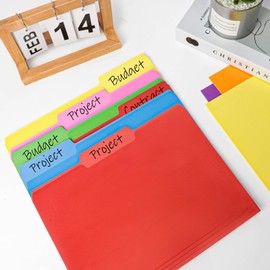 240 Pack Colored File Folders, 1/3 Cut Tab File Folders Letter Size 8.5 x 11 Inch, Assorted 8 Colors Filing Folder for Office School Business