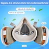 Mascarilla Respiratoria Reutilizable con Anteojos de Seguridad y Filtros Azul