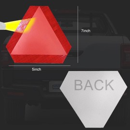 Smeyta Slow Moving Vehicle Sign 2 Pack,7"x8" Diamond Grade Reflective Sticker,Car Safety Sticker and Decal,SMV Sign for Golf Cart(Orange,2Pack)