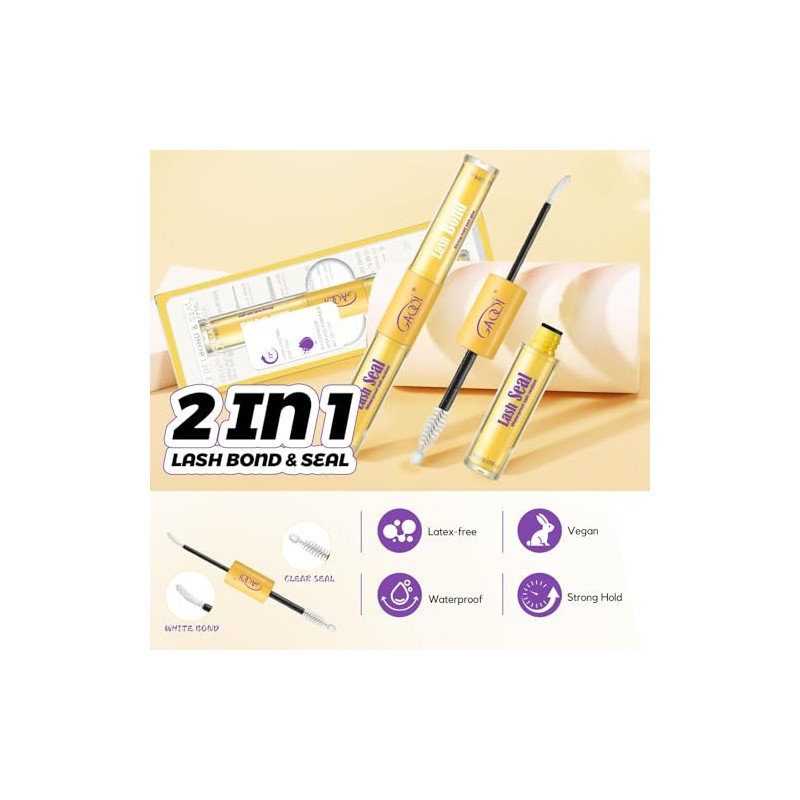 GAQQI Lash Bond and Seal Waterproof, Lash Cluster Glue Strong