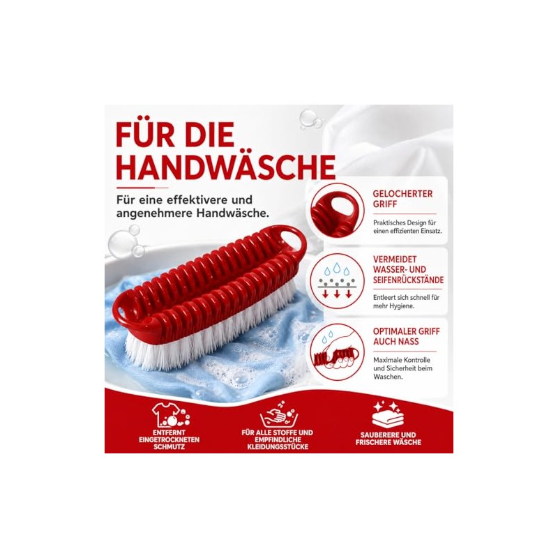 Today - Laundry Brush with Perforated Handle and Hard Bristles