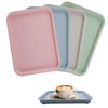 KiKiHong Set of 4 Rectangular Serving Trays, Non-Slip Small Trays,