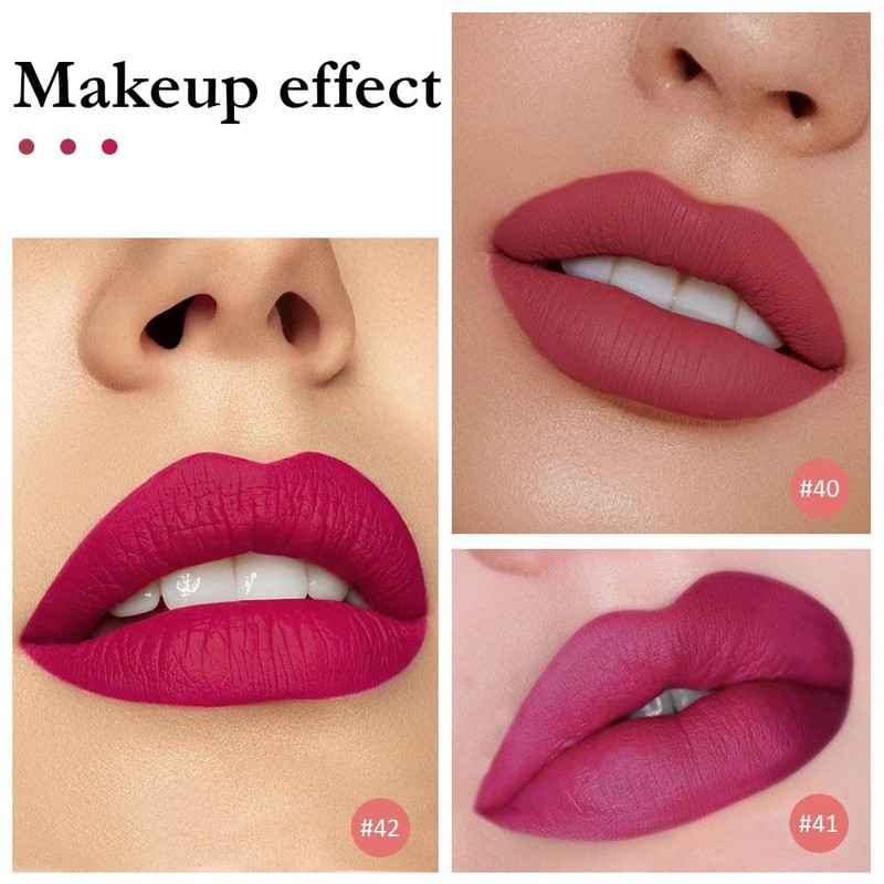 evpct 3Pcs Mauve red Berry pink Rose red Matte Liquid