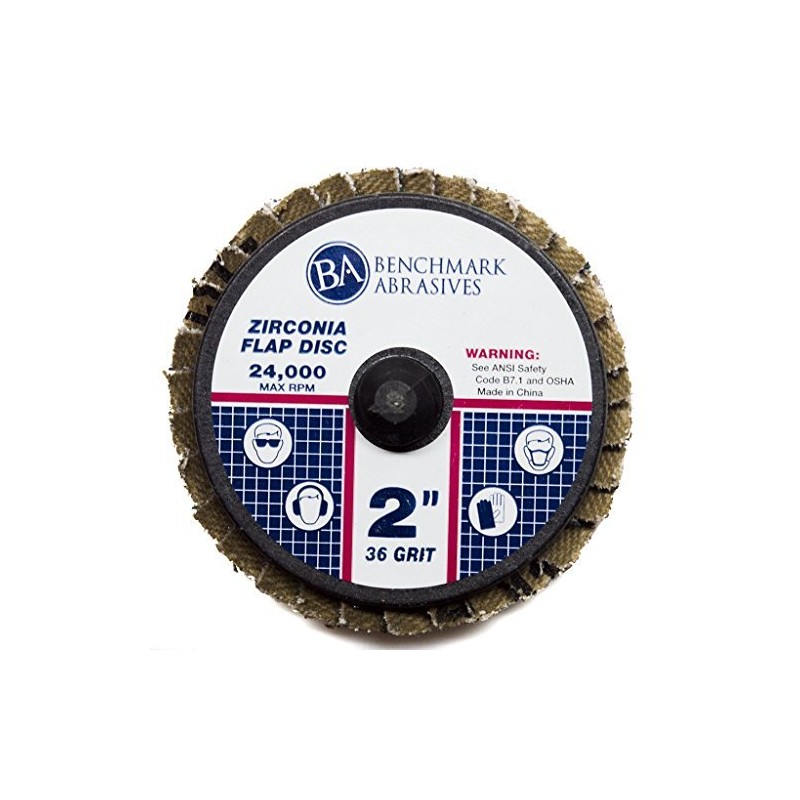 Benchmark Abrasives 2" Quick Change Roloc Zirconia Flap Discs -