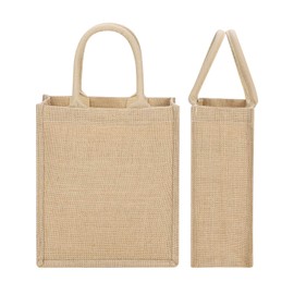 IBLUELOVER Tote Bags Foldable Jute Large Reusable Shopping Bags with Handle Groceries Tote Present Bag Food Bags for Xmas Birthday Party Shopping