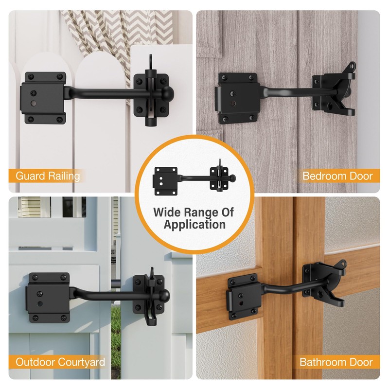WINSOON Self Locking Fence Gate Latch for Wooden Fence Heavy