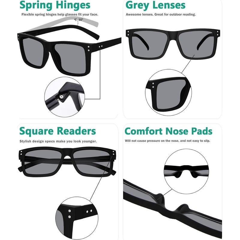 Eyekepper 5 Paquetes gafas de lectura de gran tamaño grandes