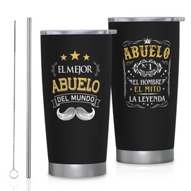 FUWERMON Abuelo Gifts Tumbler 20oz, Regalos para Abuelo, El Mejor Abuelo Del Mundo Mug, Regalos para Abuelo Dia Del Padre, Grandpa Gifts in Spanish for Birthday Fathers Day