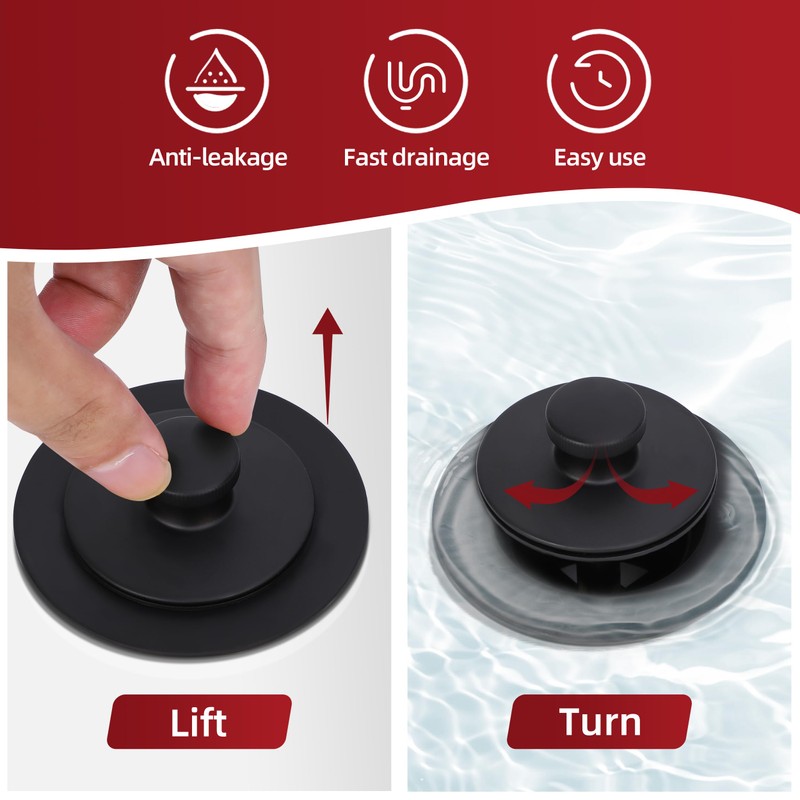 PRIMSOPH Lift Turn Tub Drain Trim Kit with One Hole