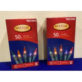 Holiday Living 2 Boxes HOLIDAY LIVING 50CT (100 Total) MULTI COLOR MINI LIGHTS Christmas Xmas
