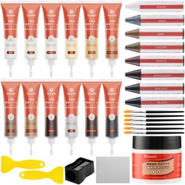 Wood Furniture Repair Kit,Set of 31 Hardwood Laminate Floor Repair Kit Wood Fillers,Floor Scratch Repair,Wax Sticks with Wood Putty,Restore Hardwood Scratches,Cracks,Hole for Floor,Table,Door,Cabinet
