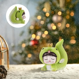 HAPINARY Cute Resin Snake Baby Figurine for 2025 Chinese New Year Snake Year Decorations Lucky Snake Ornaments Desk Ornament