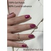 Semi Cured Gel Nail Strips, Berry Cat Eye 20pcs Adhesive