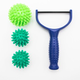 Removable massage rollers with handles, comes with 1 hedgehog ball massage ball, premium hedgehog ball, foot massage, fascia roller small for relaxation of foot, leg and back muscles