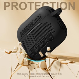 DGege USA Flag Engraving Compatible for Airpods Pro 2nd Generation Case with Airpods Pro 2 Case Cover/for Airpod Pro Case Cover,Soft Silicone for Airpods Pro 2nd Generation,Front LED Visible