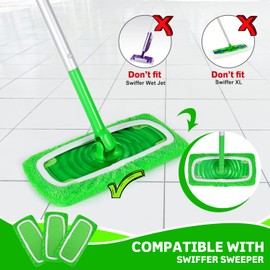 ZEHRAI 6 Pack Reusable Microfiber Mop Pads Compatible with Swiffer Sweeper Mop, Dry Sweeping Cloths & Wet Mopping Cloths, Washable Wet Pads Refill for Hardwood Surface Floor Cleaning