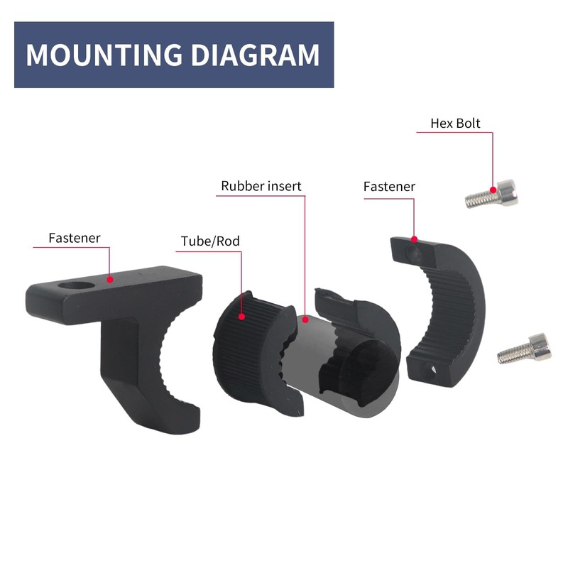 4 Set 19-32MM Light Bar Mount Kit, Universal work Light