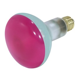 Satco 75BR30/PK Incandescent Reflector, 75W E26 BR30, Pink Bulb