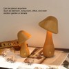 Pilzlampe aus Holz, 3 Farben LED Nachttischlampe mit USB-Aufladung Kabelloses