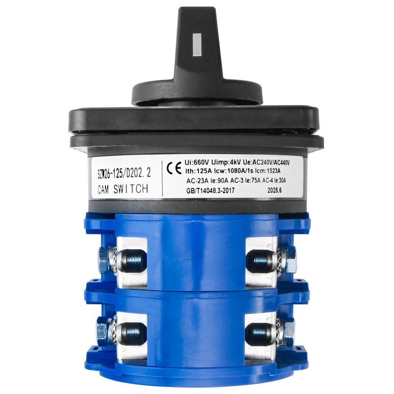 Heschen Universal Rotary Cam Selector Changeover Switch, SZW26-125/D202.2, 660V 125A,