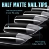 TOMICCA Square Short Nail Tips for Gel Nails, Gel Full
