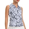 Turnhier Womens Sleeveless Golf Polo Shirts Quick Dry Collared V