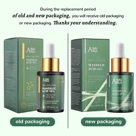 ANAI RUI Mandelic Acid 10% with Salicylic Acid 2%, Tea Tree Oil, AHA BHA Skin Exfoliant Peel Solution, for Dark Spots, Blackheads, Enlarged Pores,1.05FL.Oz