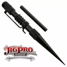 Jig Pro Shop Knotters Tool II ~ Black ~ Marlin Spike for Paracord, Leather, & Other  - With Fire Rod