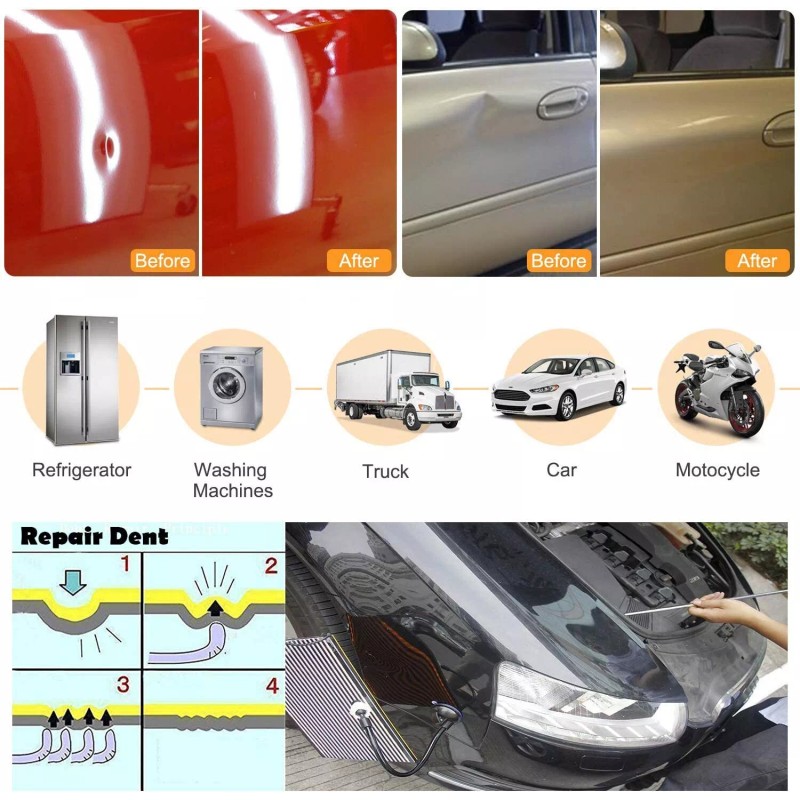 Super PDR PDR Paintless Dent Removal Puller Repair Rod Kit